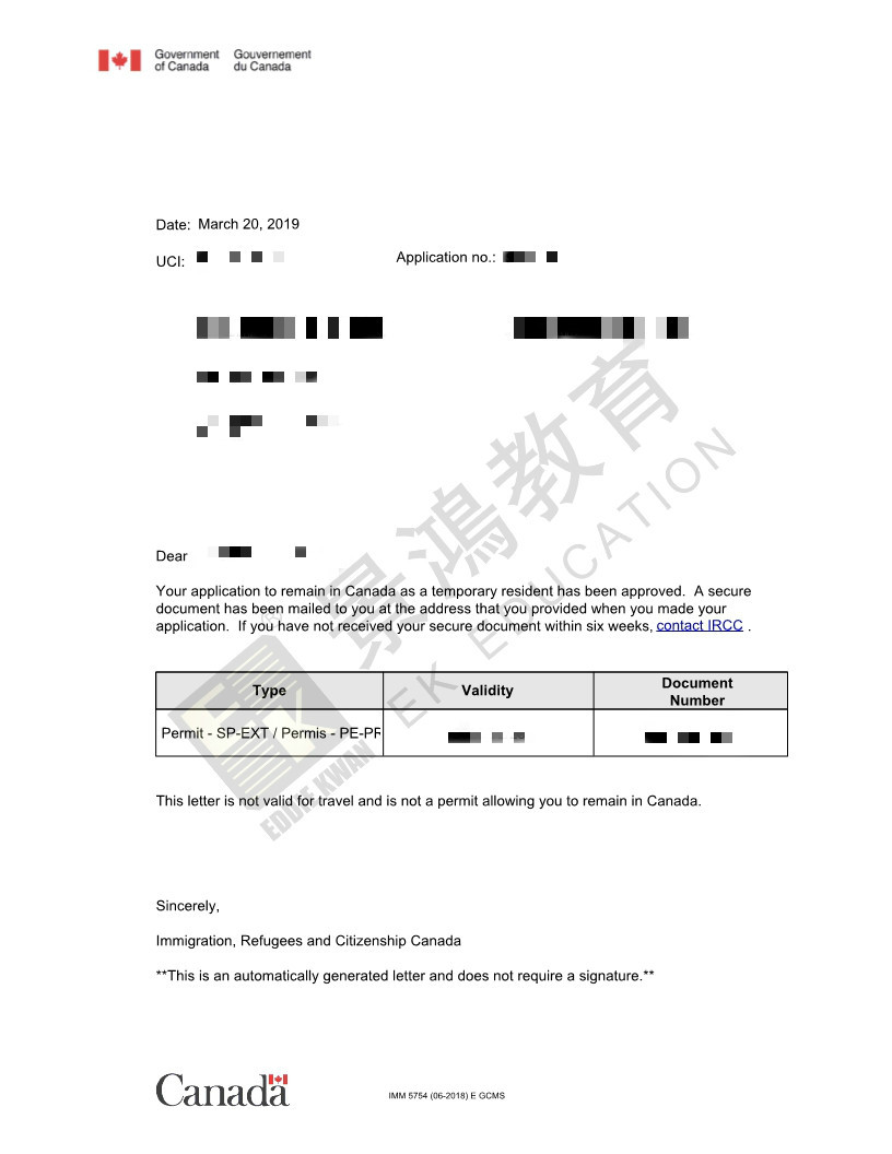 【景鸿教育加拿大学签获批捷报】