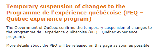 景鸿解读 | 即日起，魁省PEQ恢复旧政