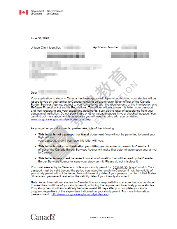 捷报 | 恭喜F女士顺利获得加拿大学签！