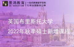 英国布里斯托大学新增多个2022年秋季硕士课程