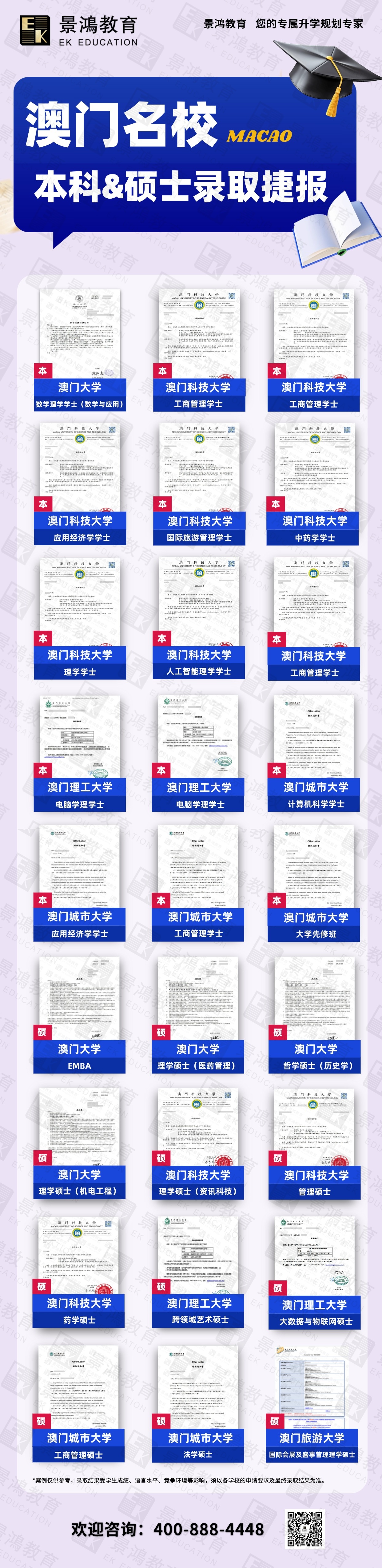 澳门本科录取,澳门硕士录取